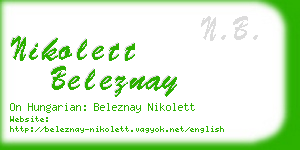 nikolett beleznay business card